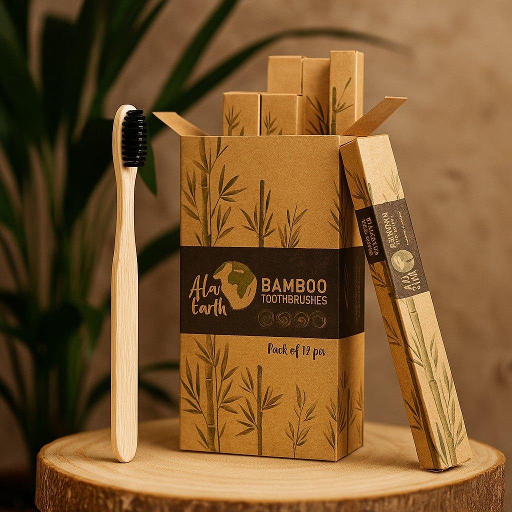 Bamboo Toothbrush, Charcoal Medium-Soft Bristles