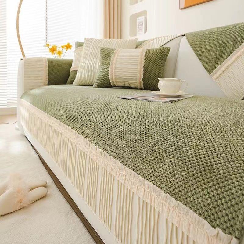 Sofa Cushion Cream Style New Four Seasons General Fabrics Leather Sofa Cover Light Luxury Cover Towel Cushion