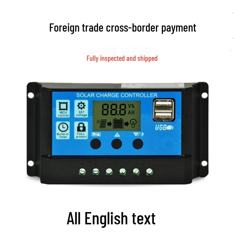 

12V/24V 10A-60A Solar Charge/Discharge Controller with LCD and Light/Time Control 10A