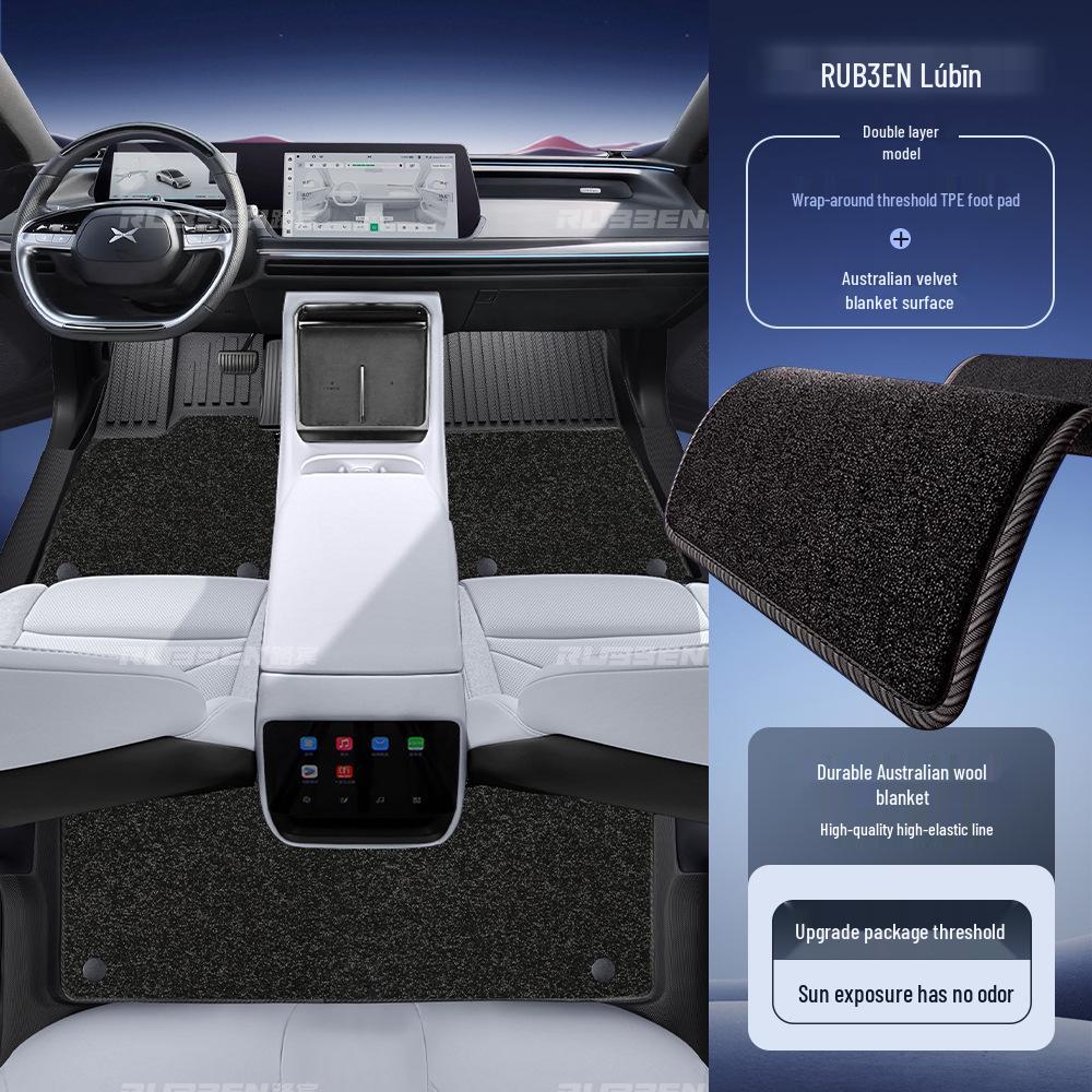 Xiaopeng P7 TPE Waterproof Floor Mats: Full-Coverage, Thickened Door Sill Carpet