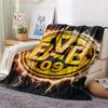 Borussia Dortmund Logo Print Flannel Blanket, High Quality Comfortable for All Seasons, Home Decor, Warmth and Comfort, Perfect for Christmas Gifts