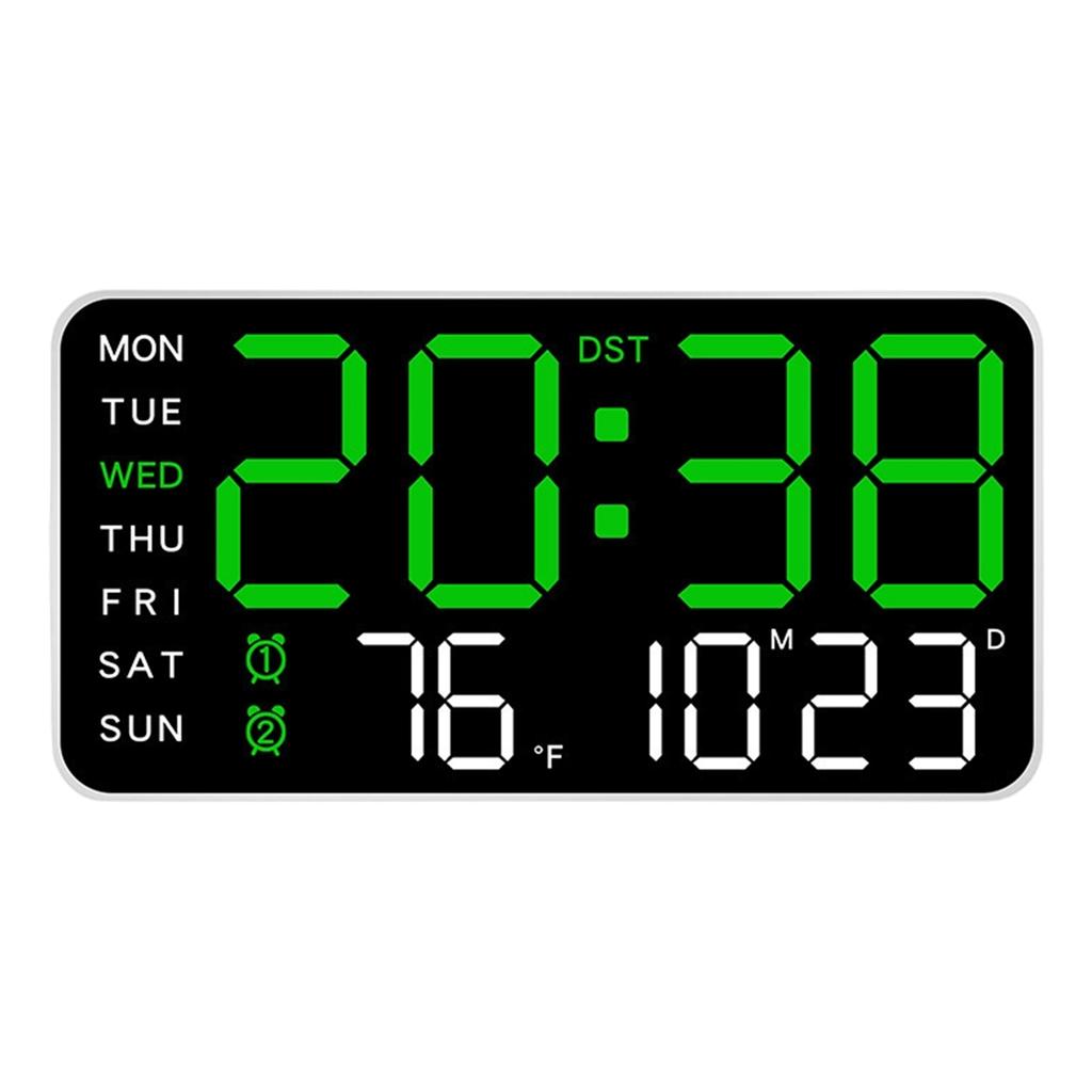 Digital Wall Clock, LED Alarm Clock, Large Digital Display, Date, Temperature, Daylight Saving Time, Modern Desktop Decoration Design
