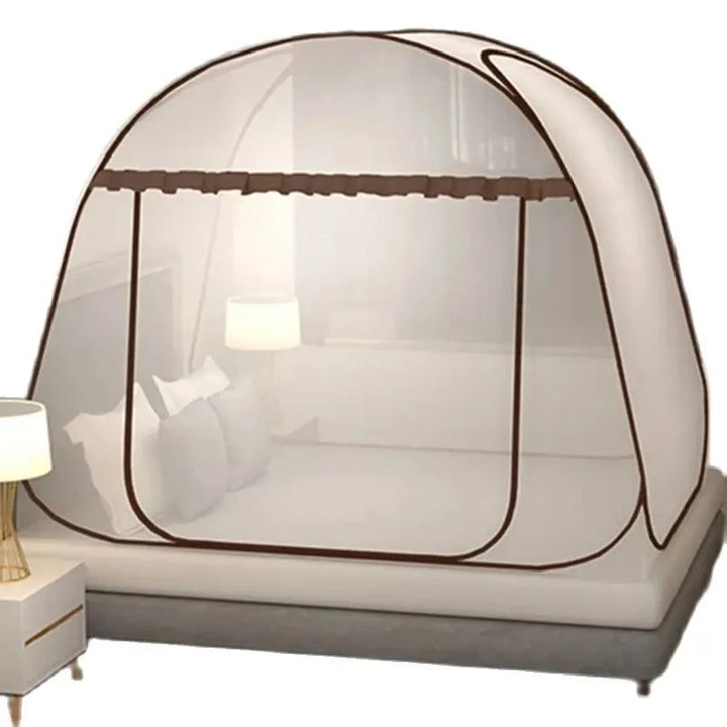 Einfache Jurte Moskitonetz Tragbare Camping Zelt Einzel Doppelbett Baldachin Für Erwachsene Faltbare Etagen Mesh Net Atmungsaktive Moskito Net
