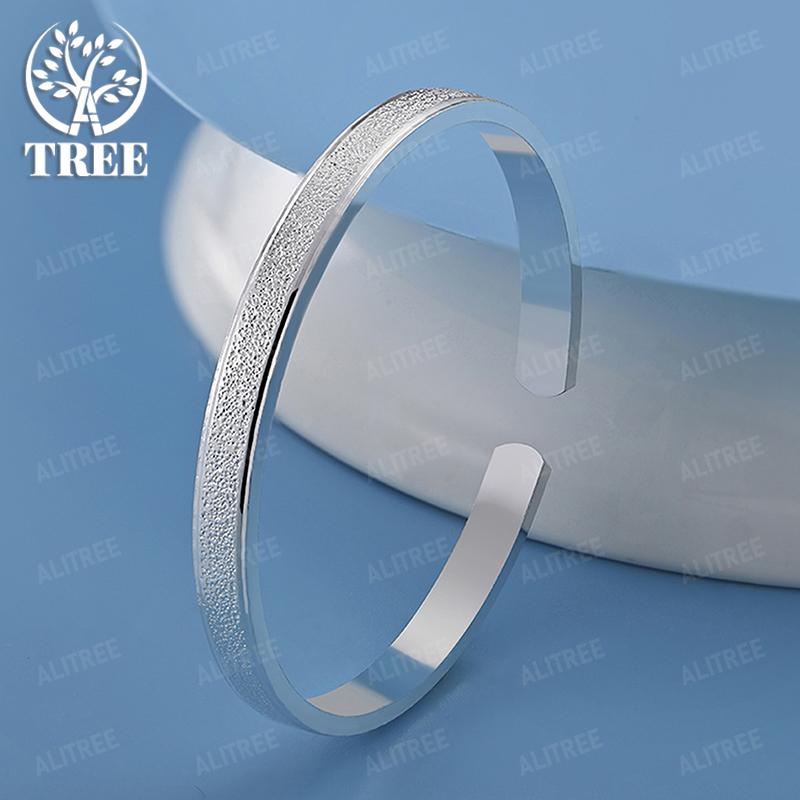 New Style 925 Sterling Silver Open Bangle Lady Fashion Simple Jewelry Gift Birthday Wedding Party Exquisite Accessories