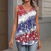 V-Neck Tank Top Women Print Tank Tee Casual Loose Fit Sleeveless Shirt