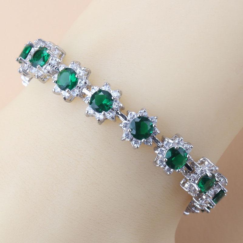

Браслеты из зеленого кубического циркония, качественные женские свадебные модные украшения