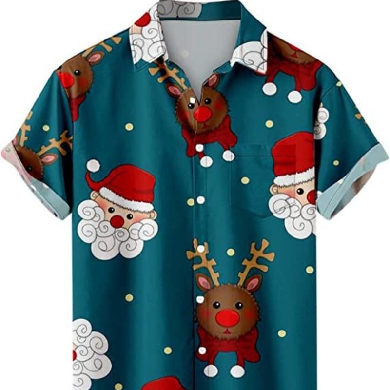 Рождественская коллекция мужская повседневная 3D цифровая печать весна/лето короткая — фото 7