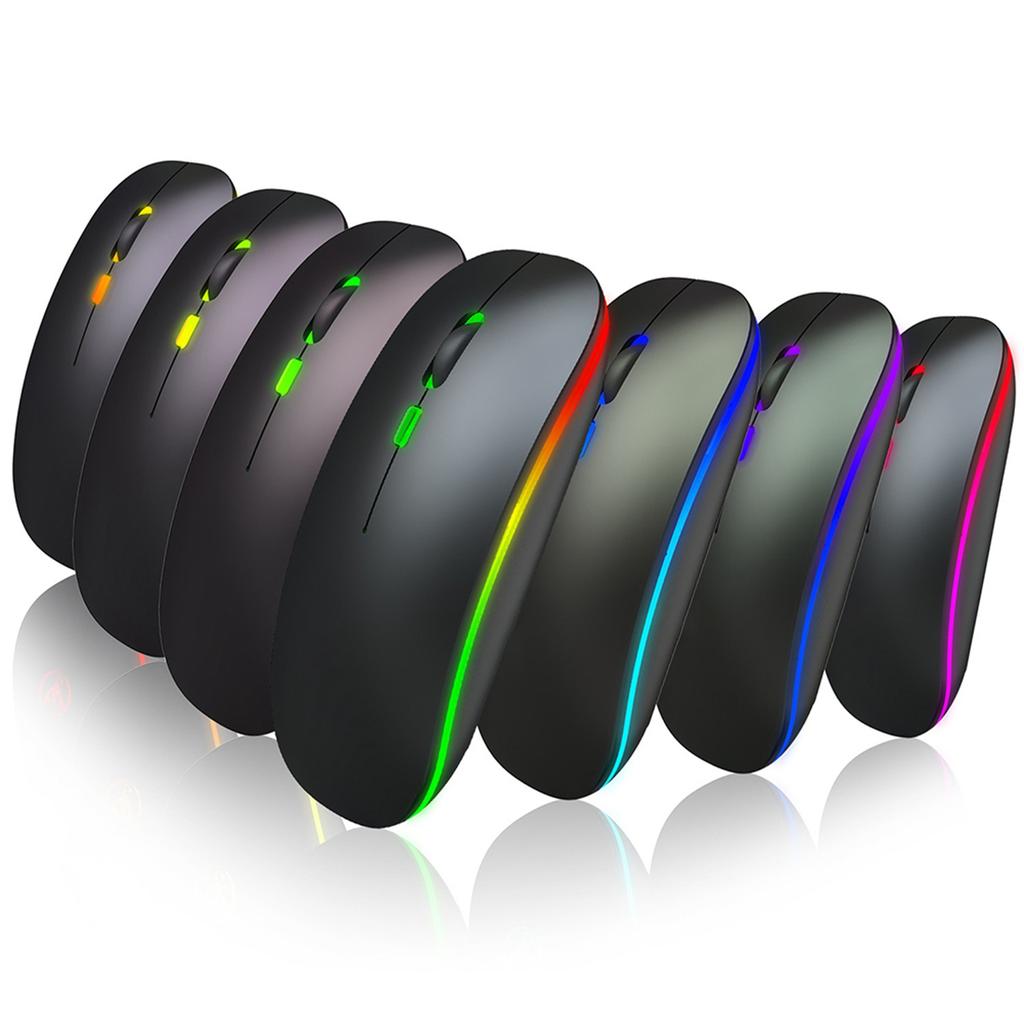 Wireless Mouse Colorful Luminous Dual Mode Rechargeable for Bluetooth 2.4G T18