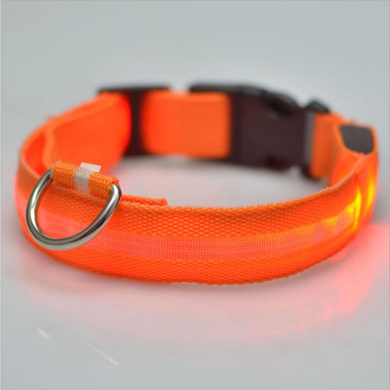 Cheap LED Nylon Three Modes Dog Collar Light LED Flashing Glow Pet