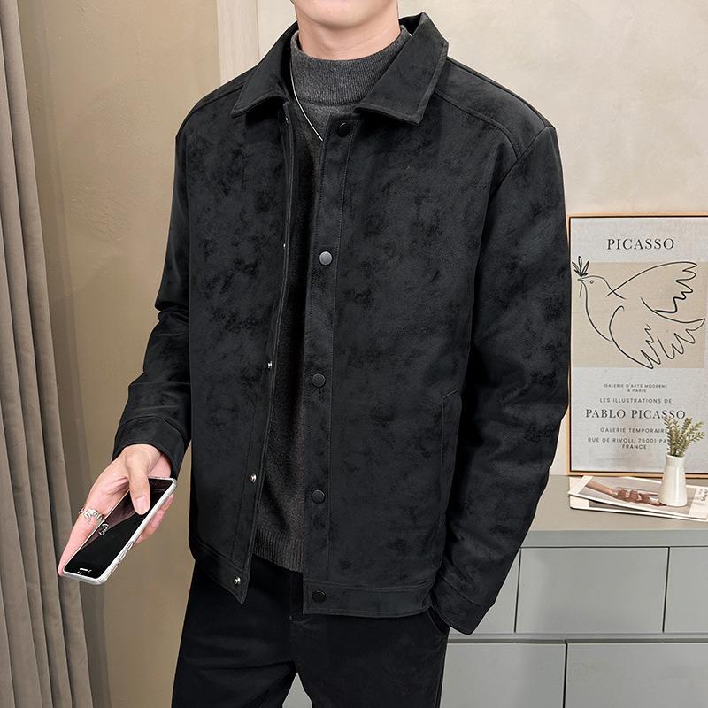 

Мужской пуховик% пух белой утки зимний новый свободный лацкан повседневная кожаная куртка мужская 4XL