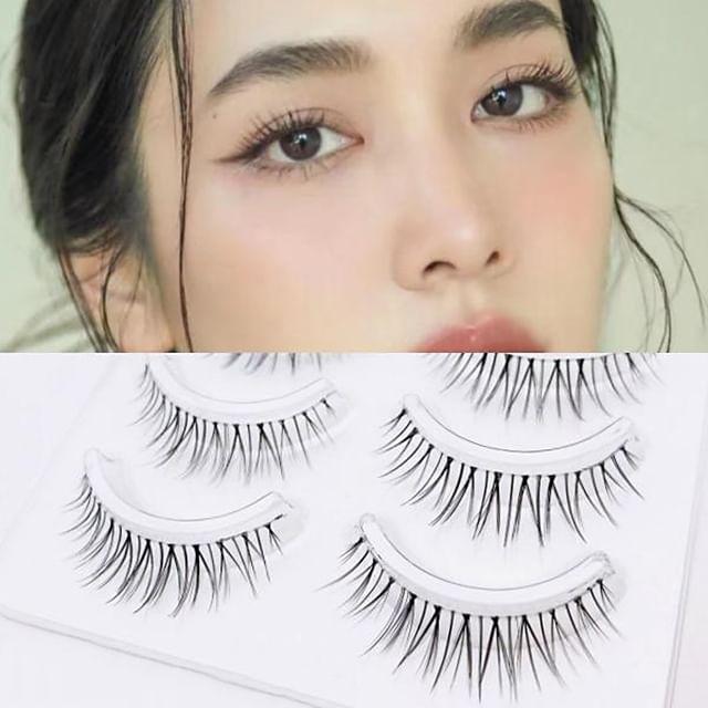 Mogugu - Set of 5 Pairs: Natural Crisscross False Eyelashes 045 - Black - One Size