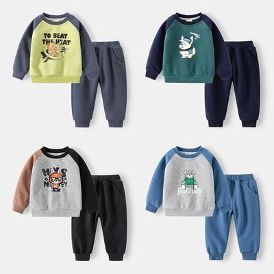 WAPYPY 2025 Jongens Cartoon Sweatshirt en Joggingbroek Set - 2-delige Kinderoutfit