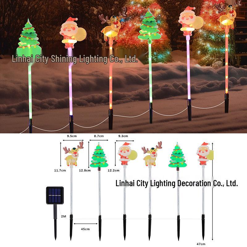 2025 Solar Weihnachts-Weihnachtsmann und Schneemann Leuchtende Lichterkette für Außendekoration