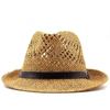 Hat Men's Summer Sunshade Jazz Hat Korean Style Hand-knitted Casual Couple Hollow Belt British Straw Hat