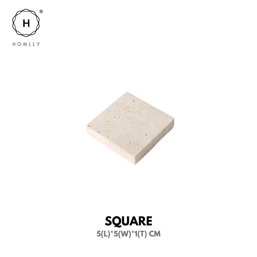 Homlly Beige Travertine Decorative Stone Tray Slab (X5 PCS)