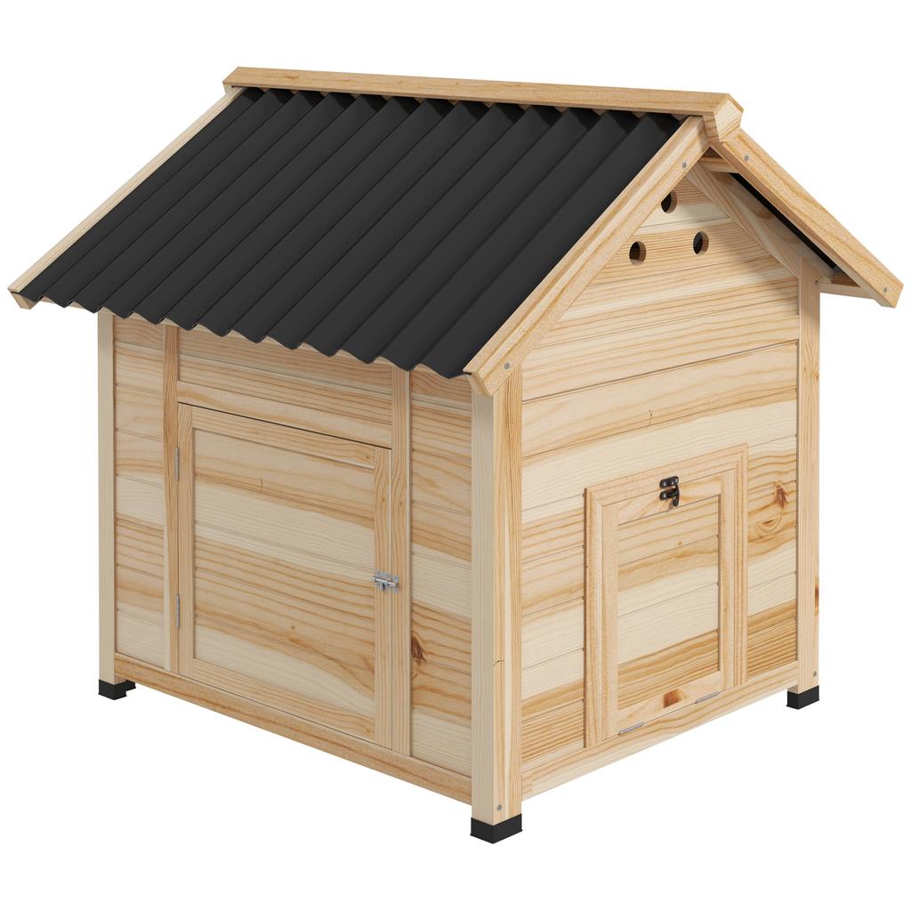 Outdoor Duck House with Ramp, Removable Bottom and Ventilation Holes, 78x90x92 cm, Wood