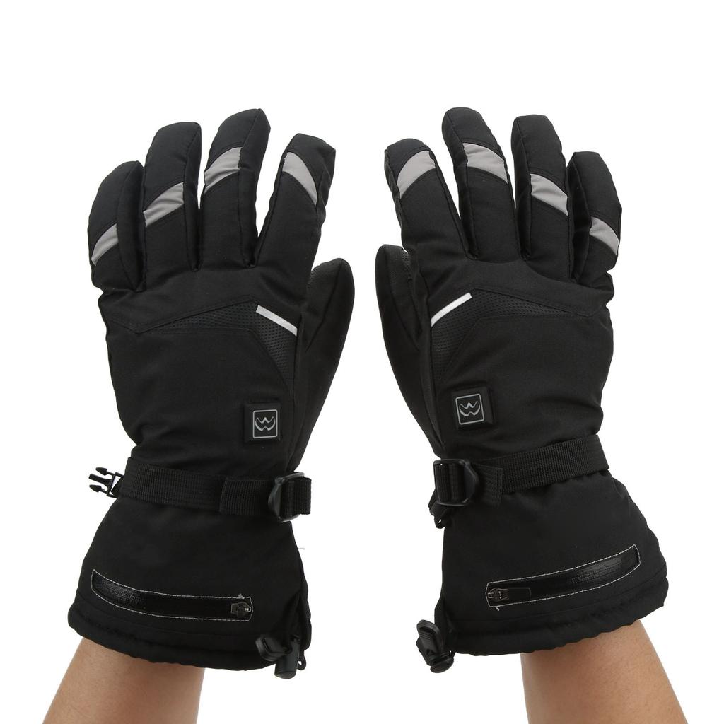 2 PCS Heated Gloves 3 Gears Adjustment Touchscreen Electric Heating Gloves Winter Thermal Gloves Black XL