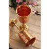 Pure Copper Wine Glass with Grape Vines Embossed Design & Brass Bottom, Serving Drinking Wine Cocktail Bar Hotel Restaurant, Volume-300 ML Pack of - 2