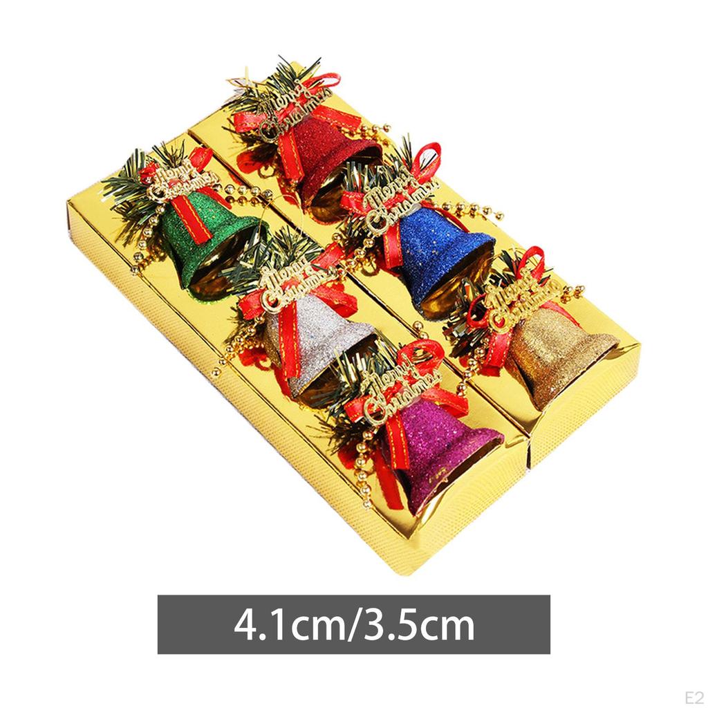 6 / Decorative with Bow Colorful Pendant Christmas Tree Hanging Ornament for Year Holiday Wall