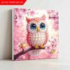 Rosa Eule Voll 5D DIY Perlen Edelstein Kunst Diamant Malerei Kits für Erwachsene/Anfänger Geschenkidee Heimdekoration 11,81x11,81 Zoll