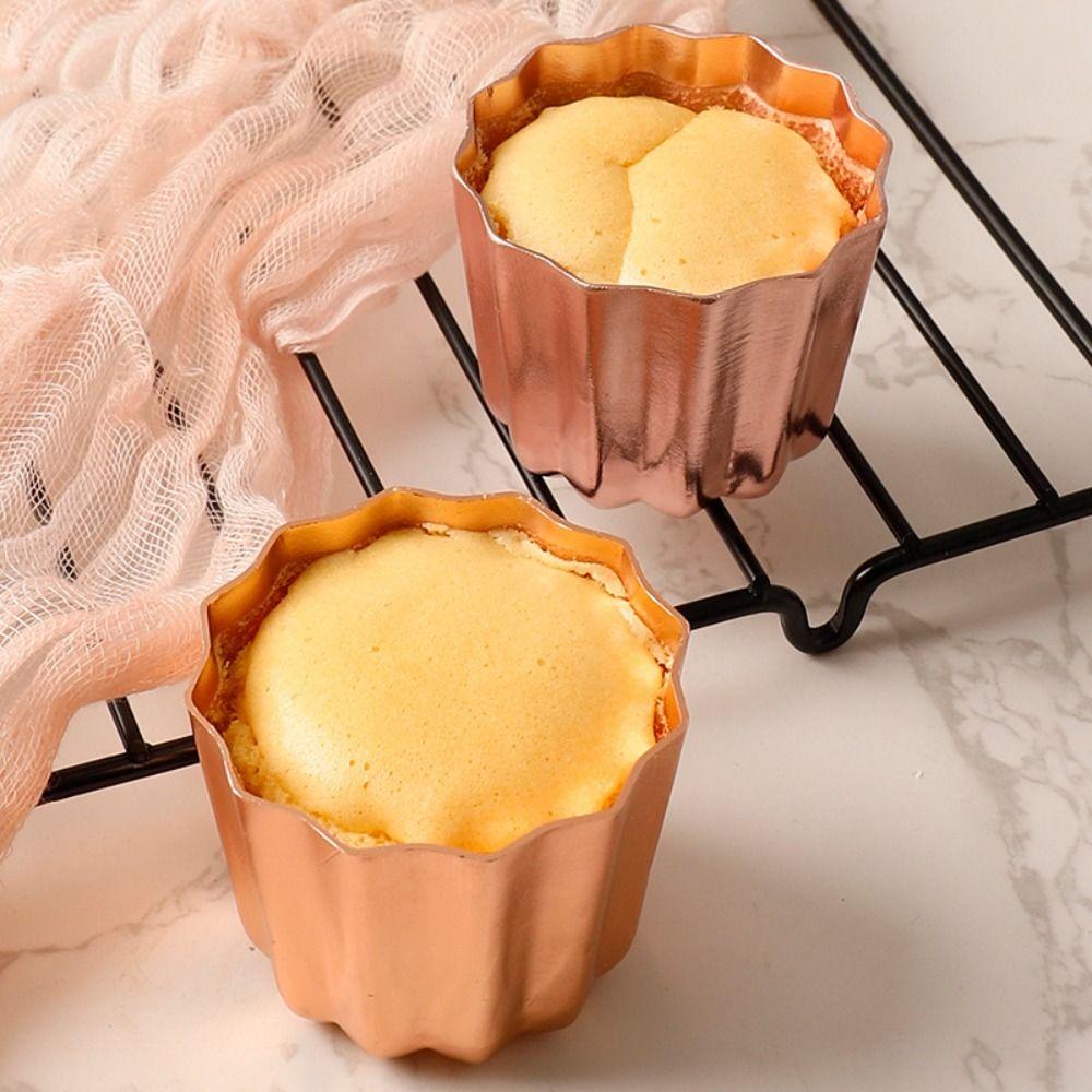 4Pcs Mini Canele Cake Mould Non-stick Cupcake Mould DIY Cannele Mold  Cupcake