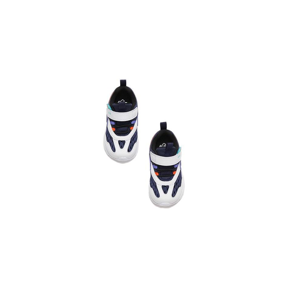 Anta Kids Non-Slip Wear-Resistant Low-Top Sports Casual Shoes Baby Sneakers White Black Orange A312320070-2