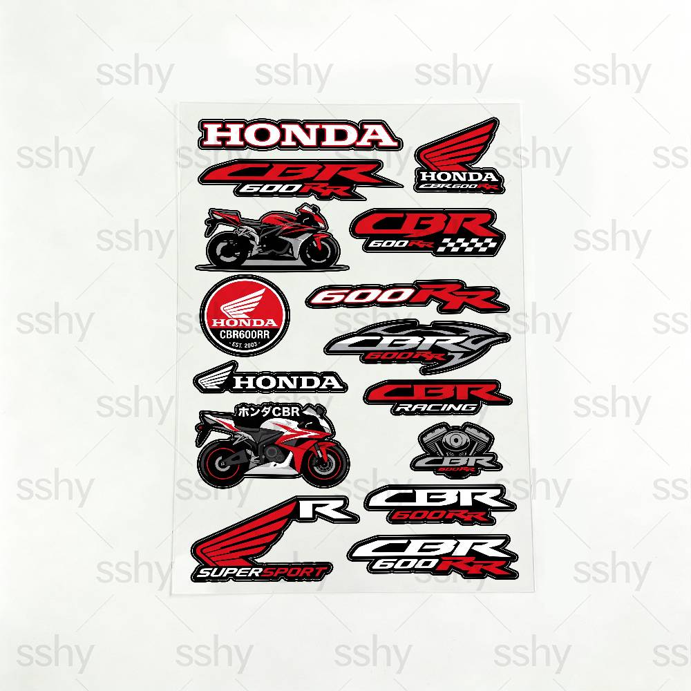 AAADG1 FOR HONDA CBR600RR Waterproof Reflective Motorbike Stickers Easy Peel Removable Decals for Motorcycle Car 20x30cm