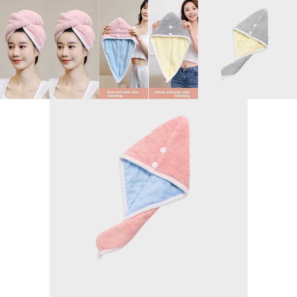 Hair Drying Cap Microfiber Towel With Double Layer Absorbent Soft Material For Spa And Shower Use