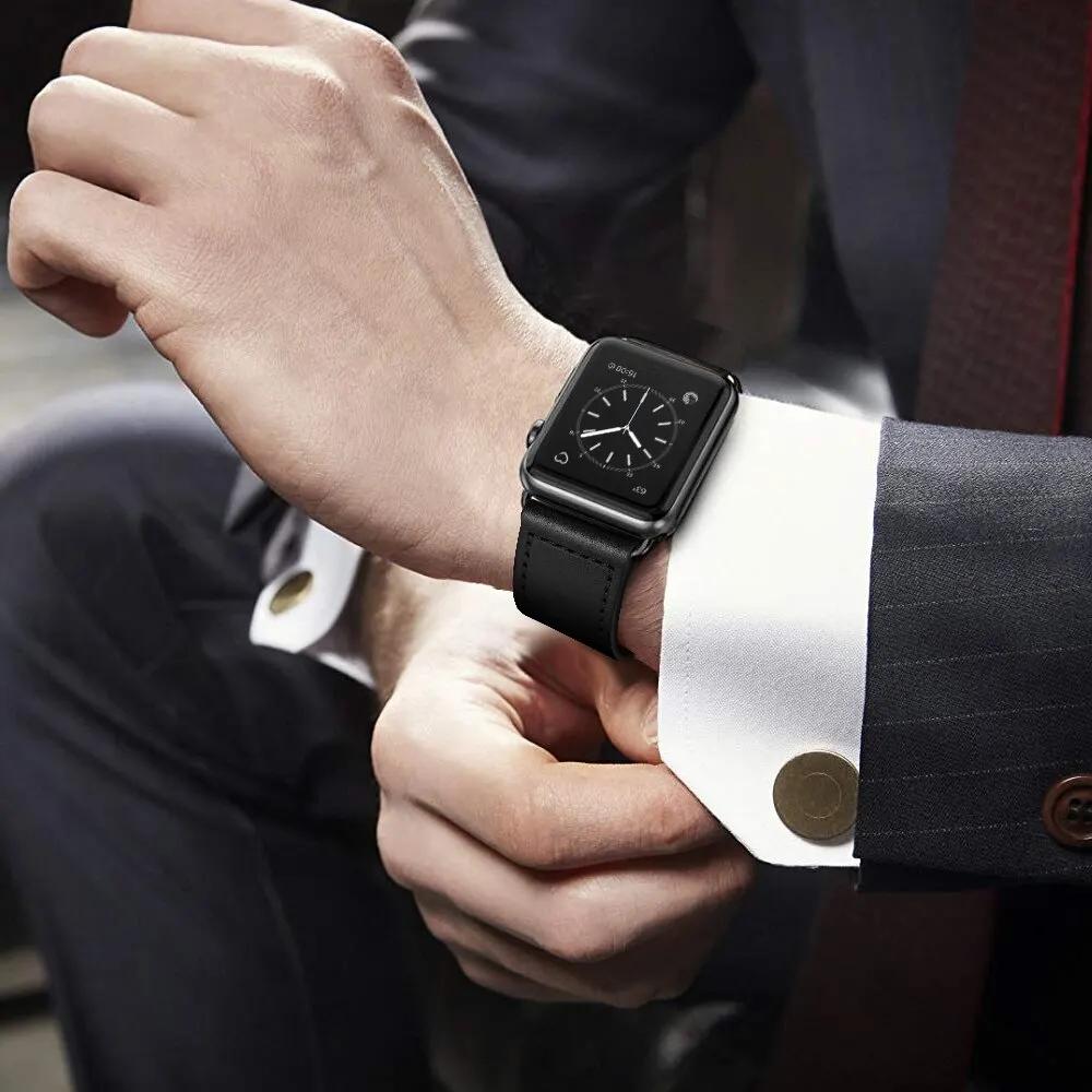 Leather Band for Apple Watch Series 10 9 8 7 4 5 6 Se Ultra 2 49mm Strap Sport Loop Bracelet IWatch 40mm 44 42 46 38 41 45mm