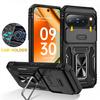 Protection d'appareil photo coulissante Coque blindée pour Google Pixel 10 Pro XL 8 7 9 Pro Pixel 9A 8A 7A Support anneau magnétique en métal Couvercle arrière