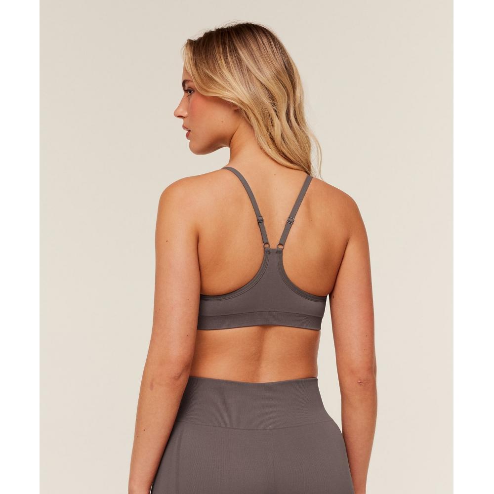 Gymshark Everyday Seamless Racerback Sports Bra Cool Brown B4c1v Nbzg