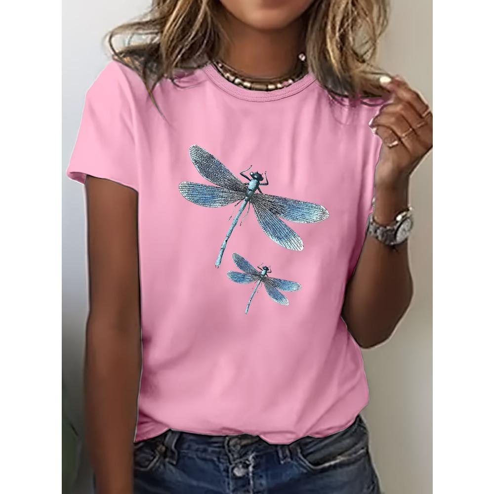 Summer Lady CLothes Crew Neck Short Sleeve Watercolor Style