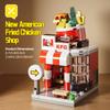 DIY Store Building Blocks Model Fast Food Restaurant Coffee Shop Puzzle Assembled Children's Educational Toys Birthday Gifts