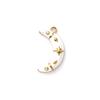 1 Piece 304 Stainless Steel Galaxy Charms 18K Gold Plated Enamel Half Moon Star Micro Pave Clear Cubic Zirconia DIY Necklace