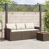 VidaXL Garden Sofa with Cushions 3-Seater Brown Wicker, Outdoor Sofa, Garden Sofa 3-Seater, Sofa 366342