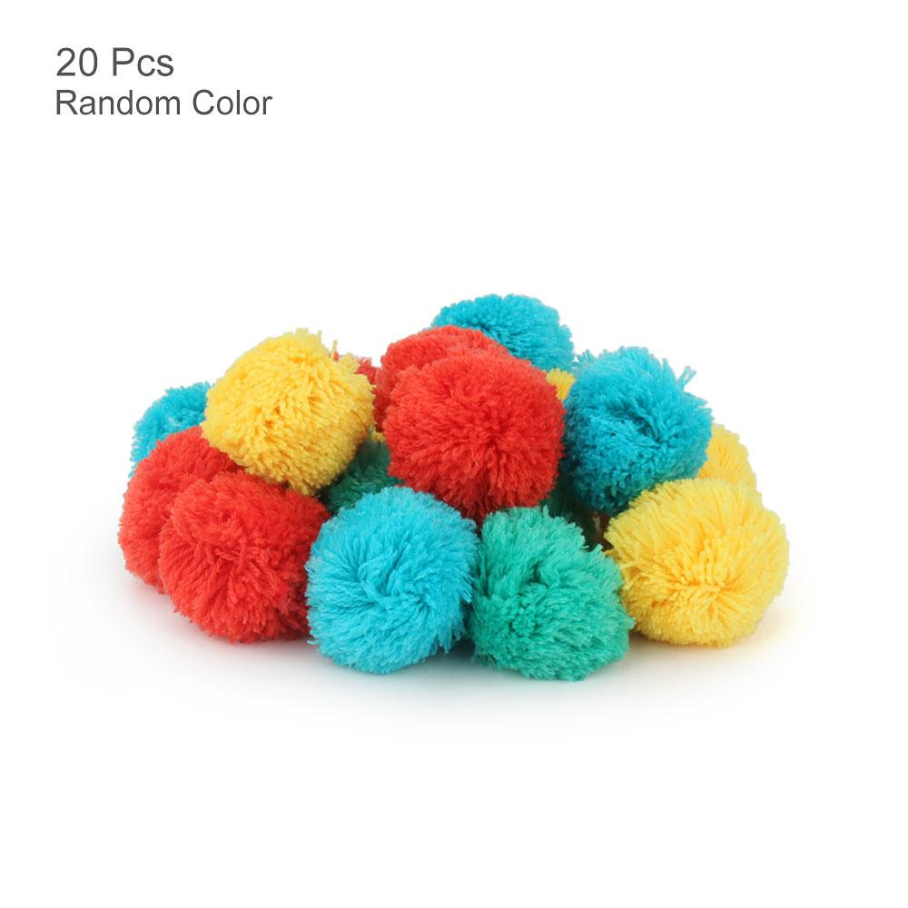 20pcs Plush Ball Cat Toy Interactive Play Kitten Pet Toy Accessories Color Random