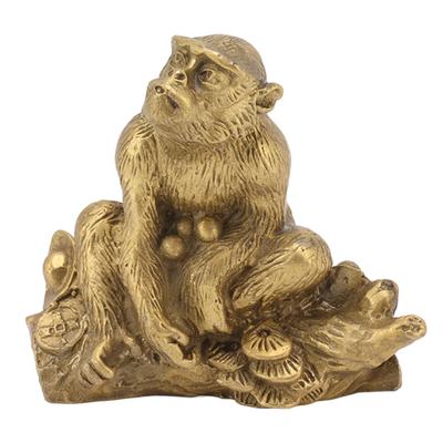 Statua Scimmia di Ottone Zodiaco Cinese Fatto a Mano Decorazione per la Casa Oggetti da Collezione Figurina Ornamento