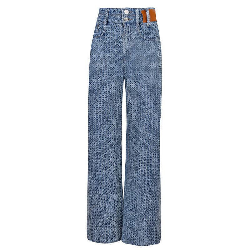 Women's High-Waist Breathable Wide-Leg Jeans - Autumn Slim Fit