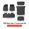 YZ TPE Car Floor Mats for Tesla Model 3 Y Highland Juniper 2019-2026 Luggage Mat Set Four Seasons Waterproof Anti-slip Trunk Mat