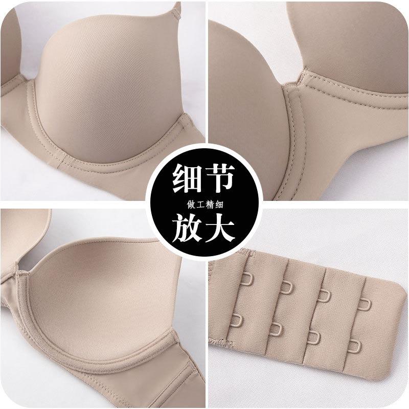 Large Size Underwear, Large Breasts, Small Anti-sagging Women's Seamless and Thin Soft Steel Rings Gather Bras, Bras