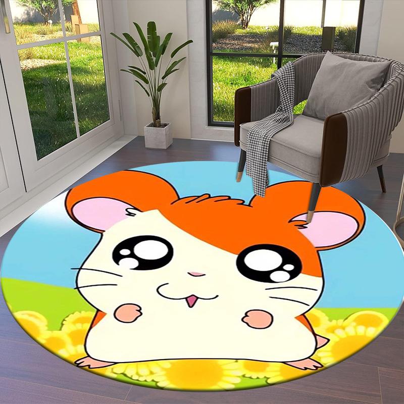 1pc Hamster Round carpet, Made of Polyester,Perfect for Decorating Office Chairs, Living Rooms fplt028