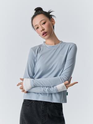 Bb' BENETTON Layered Long Sleeve T-Shirt (Sky Blue)