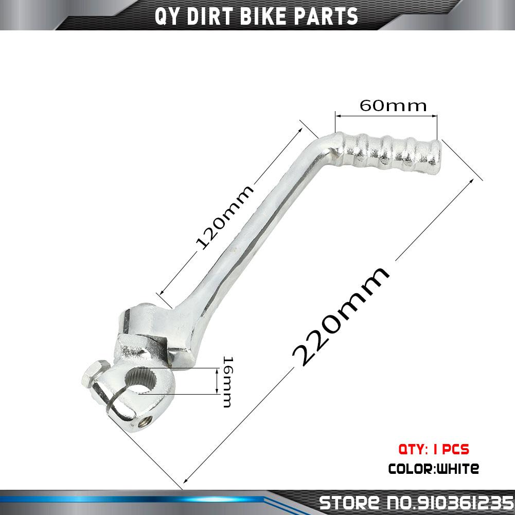 16mm Hole Kick Start Lever Start Pedal Starting Lever For Kawasaki KE KL KLX KX KDX KZ 125 175 200 250 Motorcycle Dirt Bike white 16mm