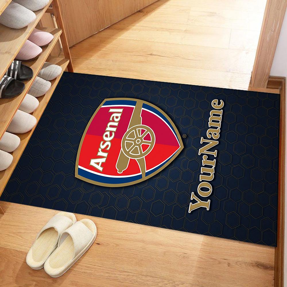 Arsenal Personalized Name Floor Mat Perfect for Hallway Kitchen Outdoor Foyer Antislip Carpet Decorate Offices Perfect Gift for Women/Men
