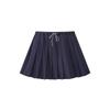 Interpret Beauty Summer 2025 Preppy Pleated A-line Midi Skirt with Drawstring Waist (S5108)