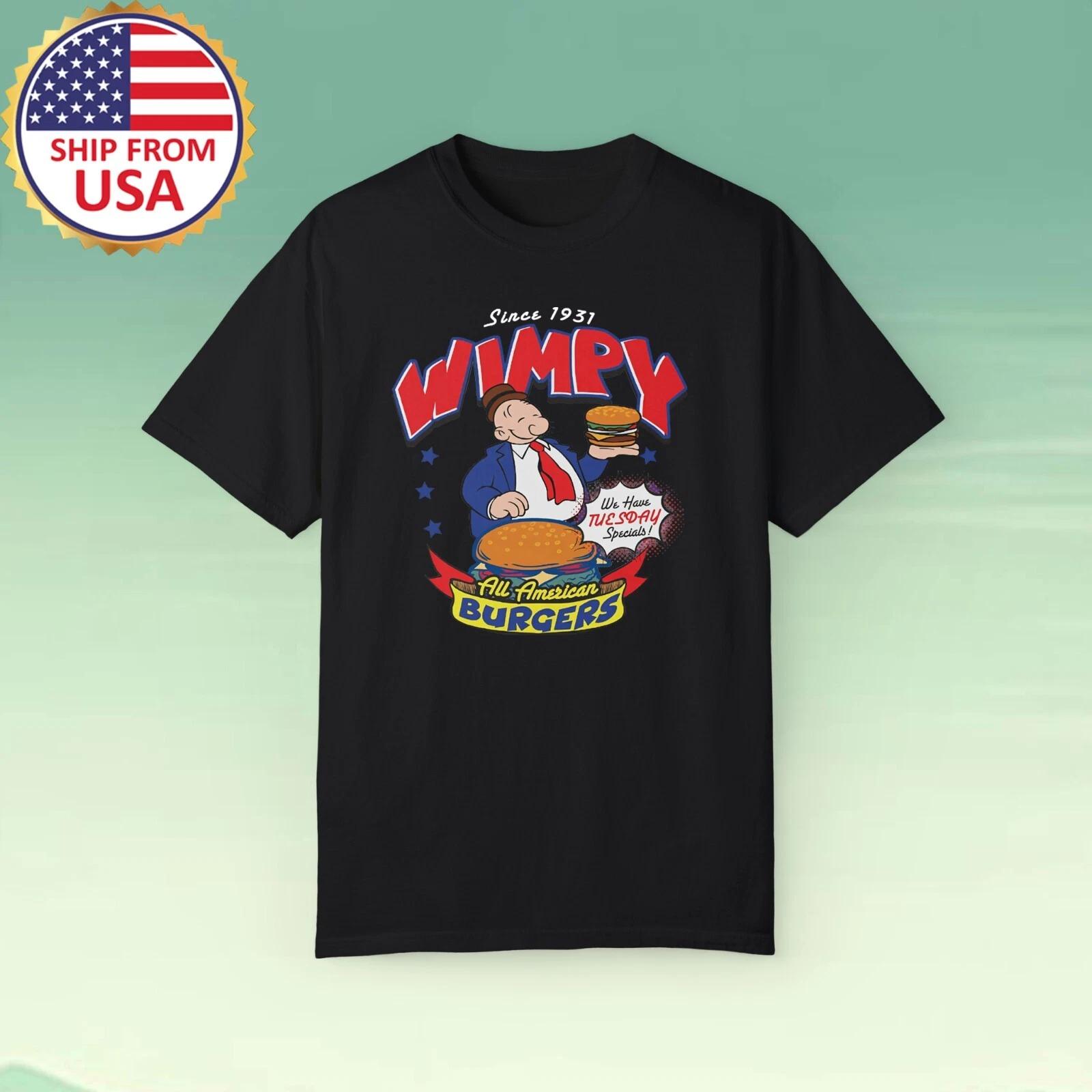 Wimpy Burger Funny Men s Black Size S-5XL XL