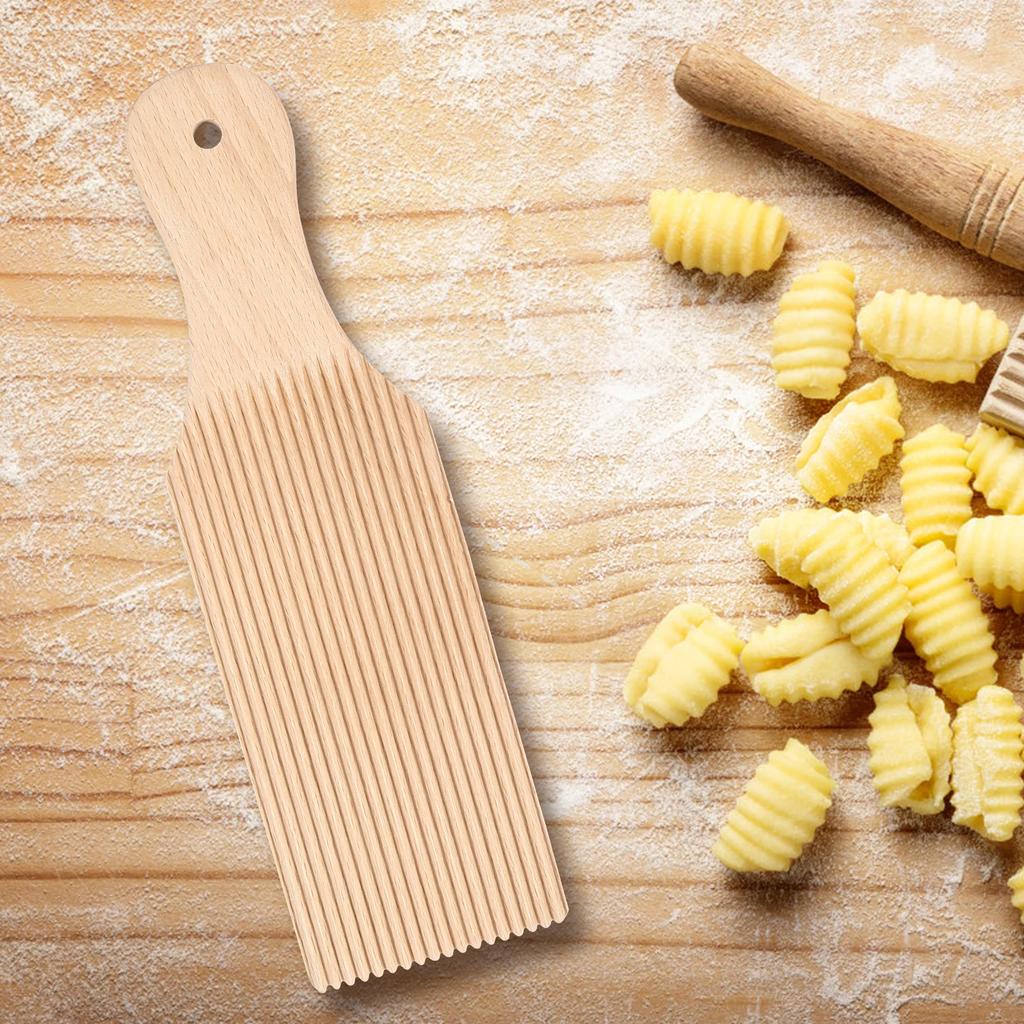 2Pcs Wooden Gnocchi Board Butter Paddles Spaghetti Macaroni Pasta Board Practical Gnocchi Maker Homemade Pasta Tool for Kitchen