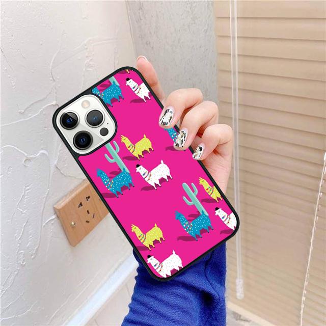 Llama Alpaca Face Animal Cactus Phone Case For apple 16 11 12 13 14 Pro Max Plus for coque
