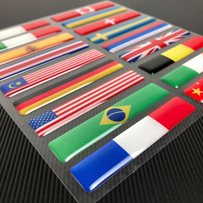 3D Reflective National Flag Sticker Motorcycle Accessories Car Decal British Italy USA France Russia Spain Brazil Chile Ukraine