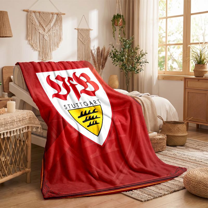 Coperta in Pile a Tema VfB Stuttgart Morbida e Accogliente Coperta in Peluche per Camera da Letto Divano Viaggio